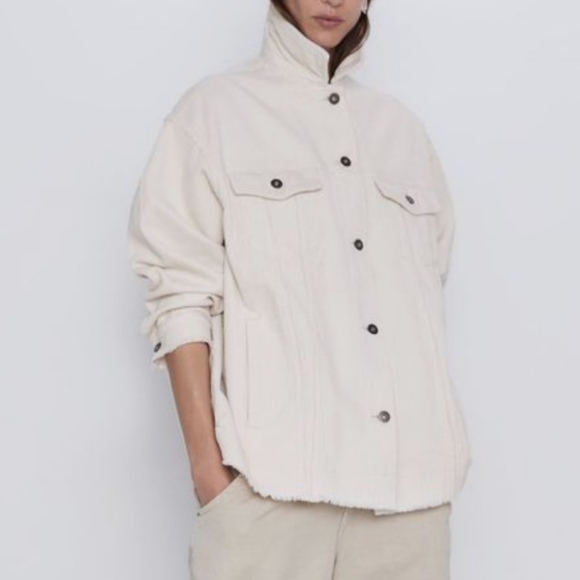 Zara oversized corduroy overshirt with pockets - Picture 3 of 3